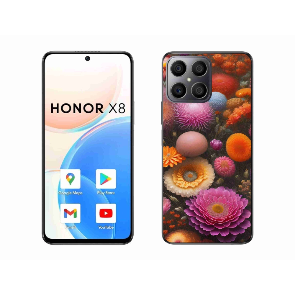 Gelový kryt mmCase na Honor X8 - květinová kompozice