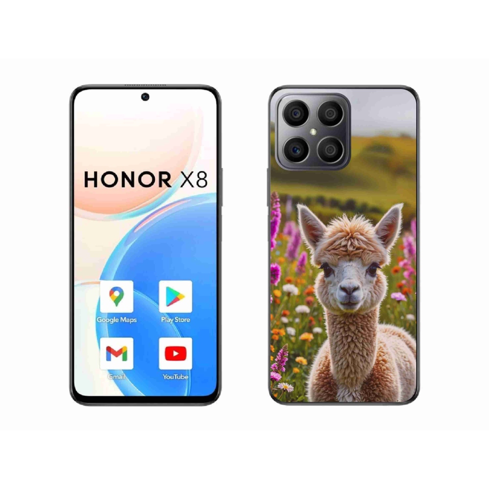 Gelový kryt mmCase na Honor X8 - lama na louce