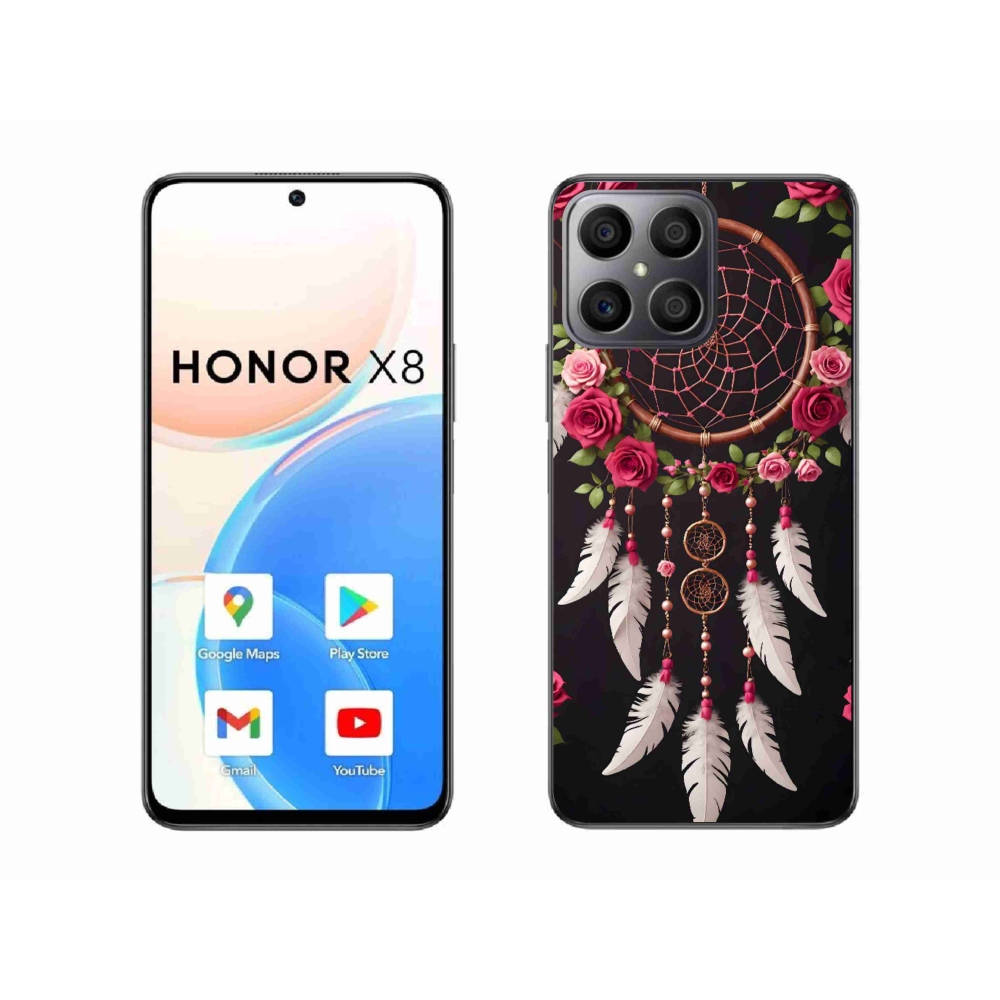 Gelový kryt mmCase na Honor X8 - lapač snů s růžemi