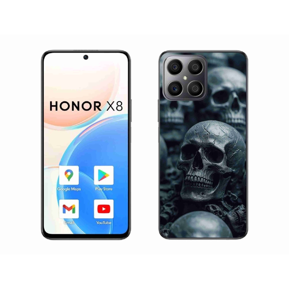 Gelový kryt mmCase na Honor X8 - lebka 2