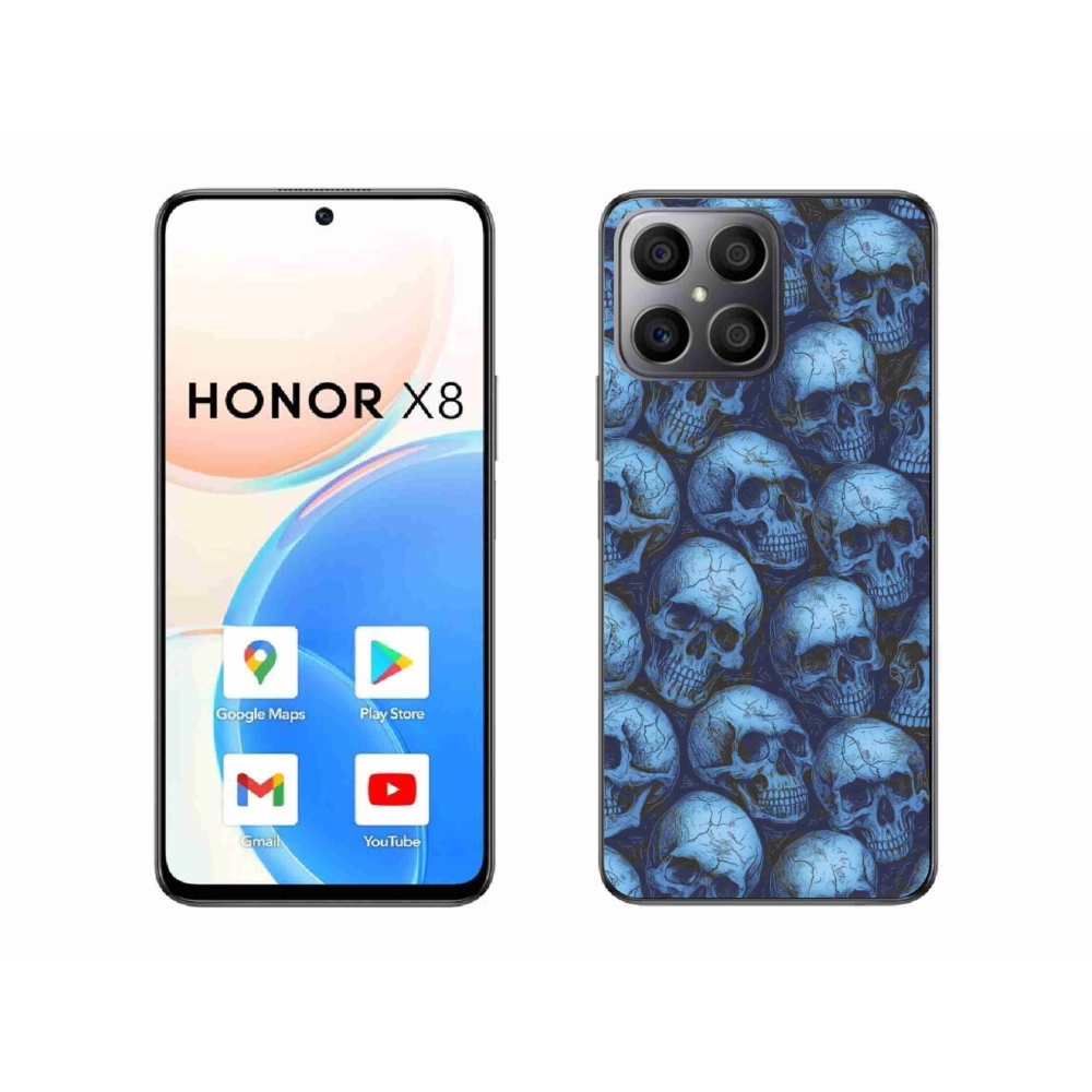 Gelový kryt mmCase na Honor X8 - lebky