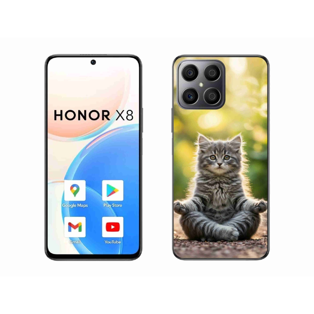 Gelový kryt mmCase na Honor X8 - meditující kotě