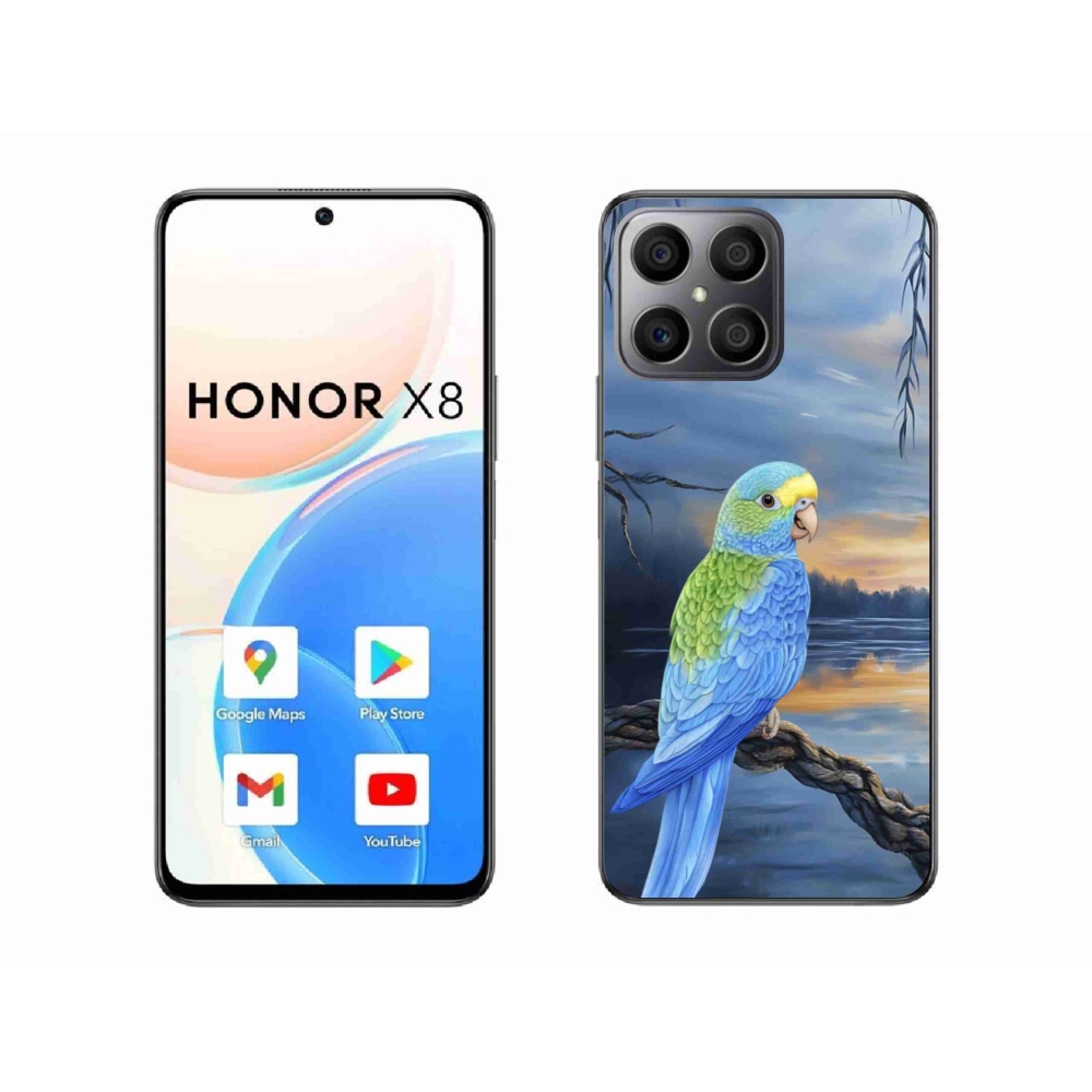 Gelový kryt mmCase na Honor X8 - modrý papoušek