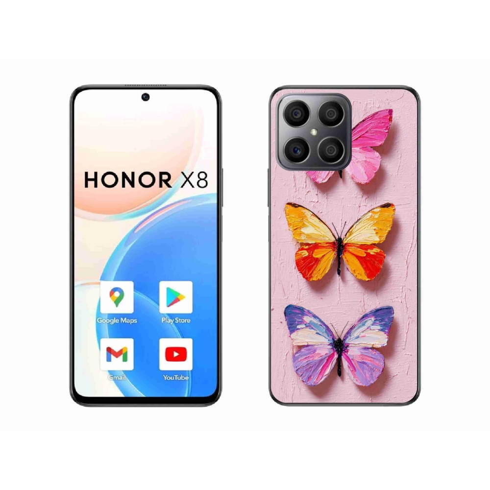 Gelový kryt mmCase na Honor X8 - motýlí trojice