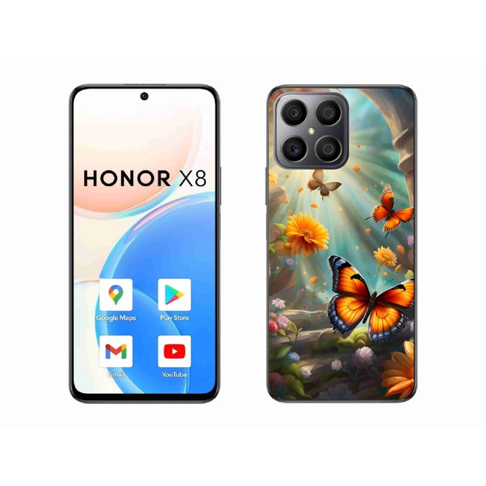 Gelový kryt mmCase na Honor X8 - motýlí zahrada 2