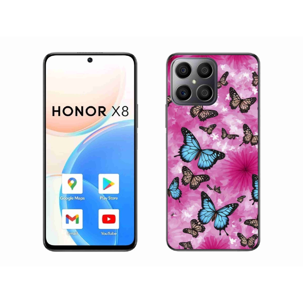 Gelový kryt mmCase na Honor X8 - motýlí zahrada