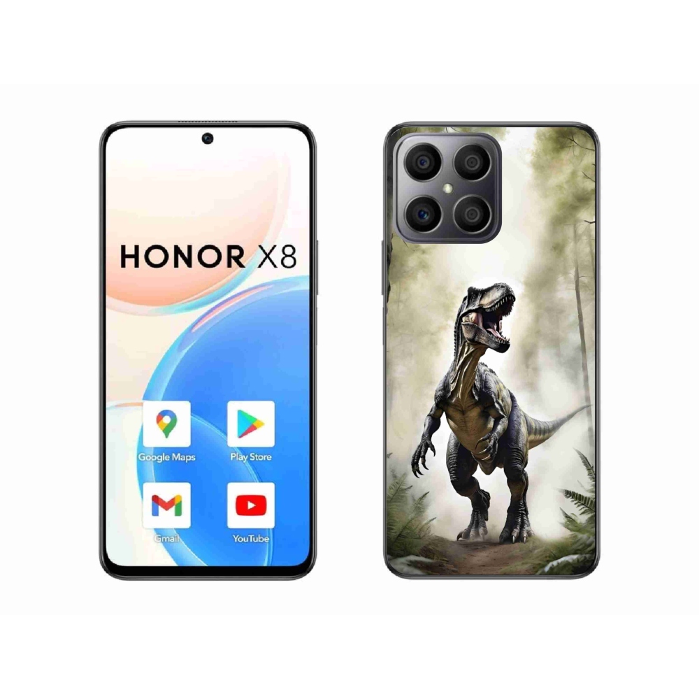 Gelový kryt mmCase na Honor X8 - naštvaný T-Rex