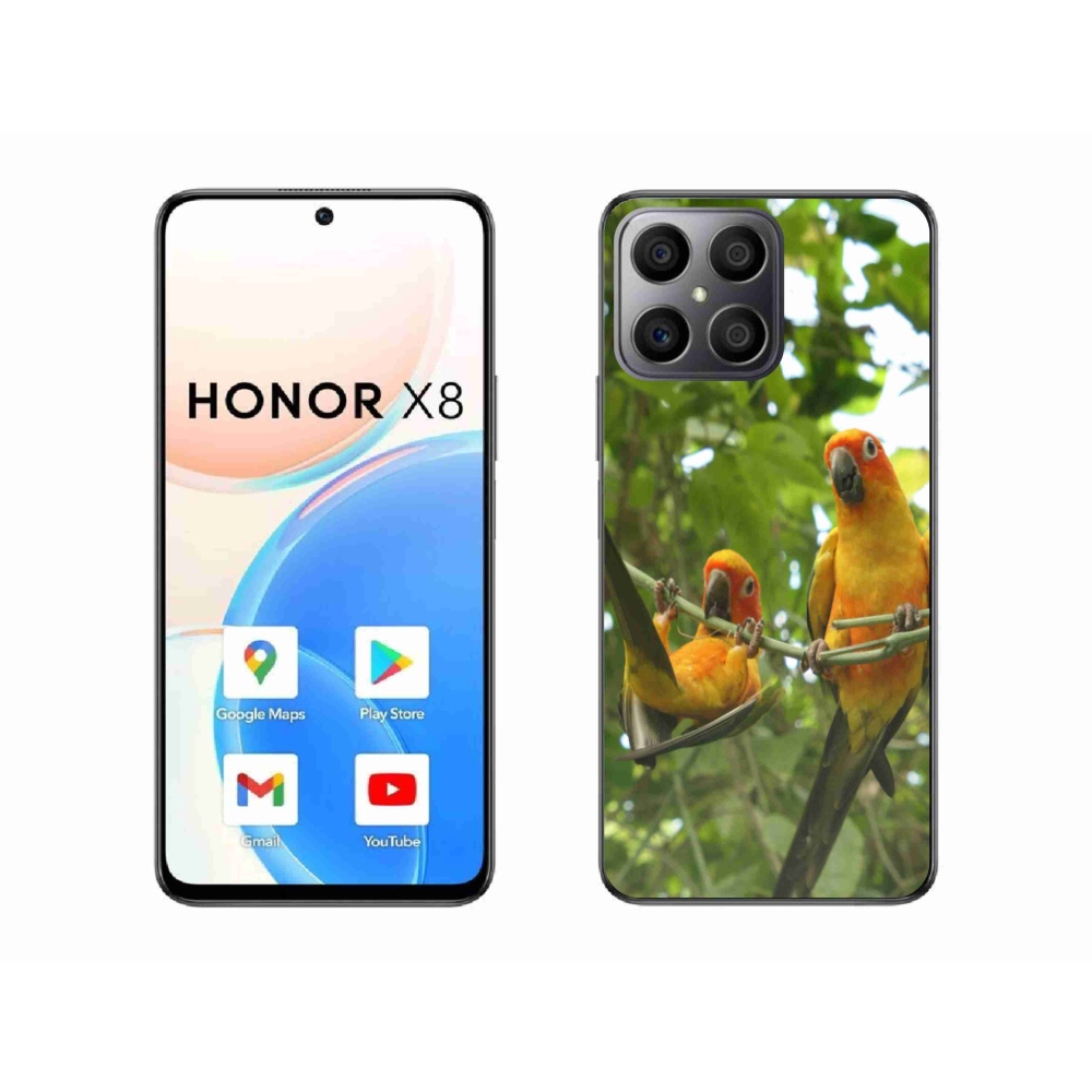 Gelový kryt mmCase na Honor X8 - papoušci aratingy