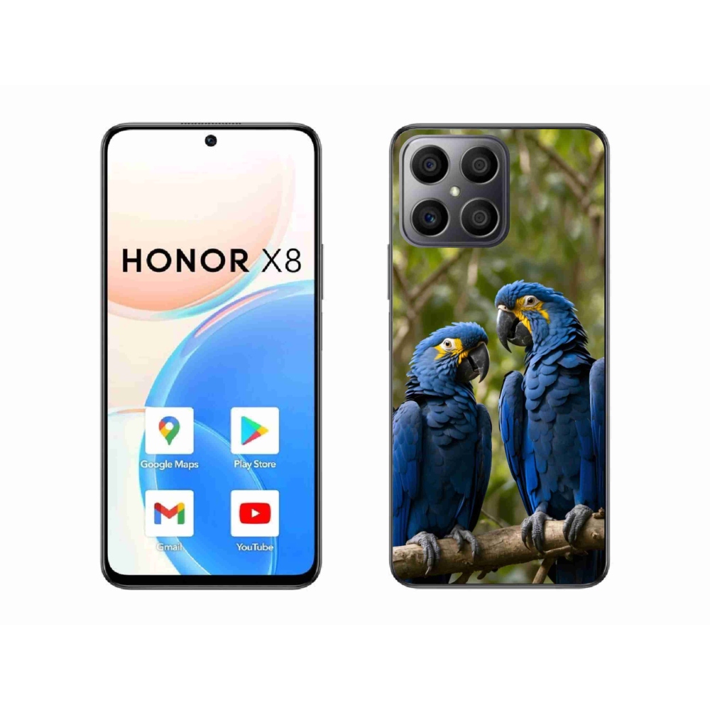 Gelový kryt mmCase na Honor X8 - papouščí duo