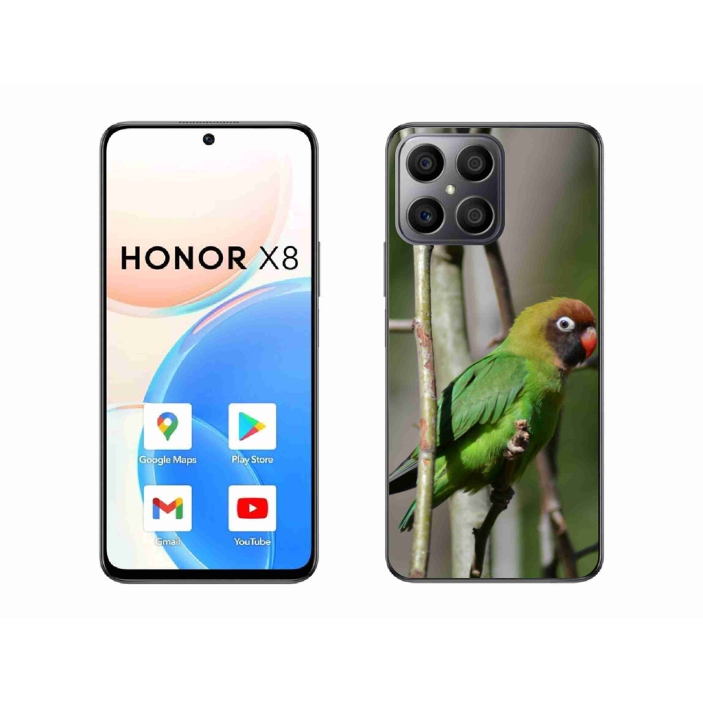 Gelový kryt mmCase na Honor X8 - papoušek agapornis