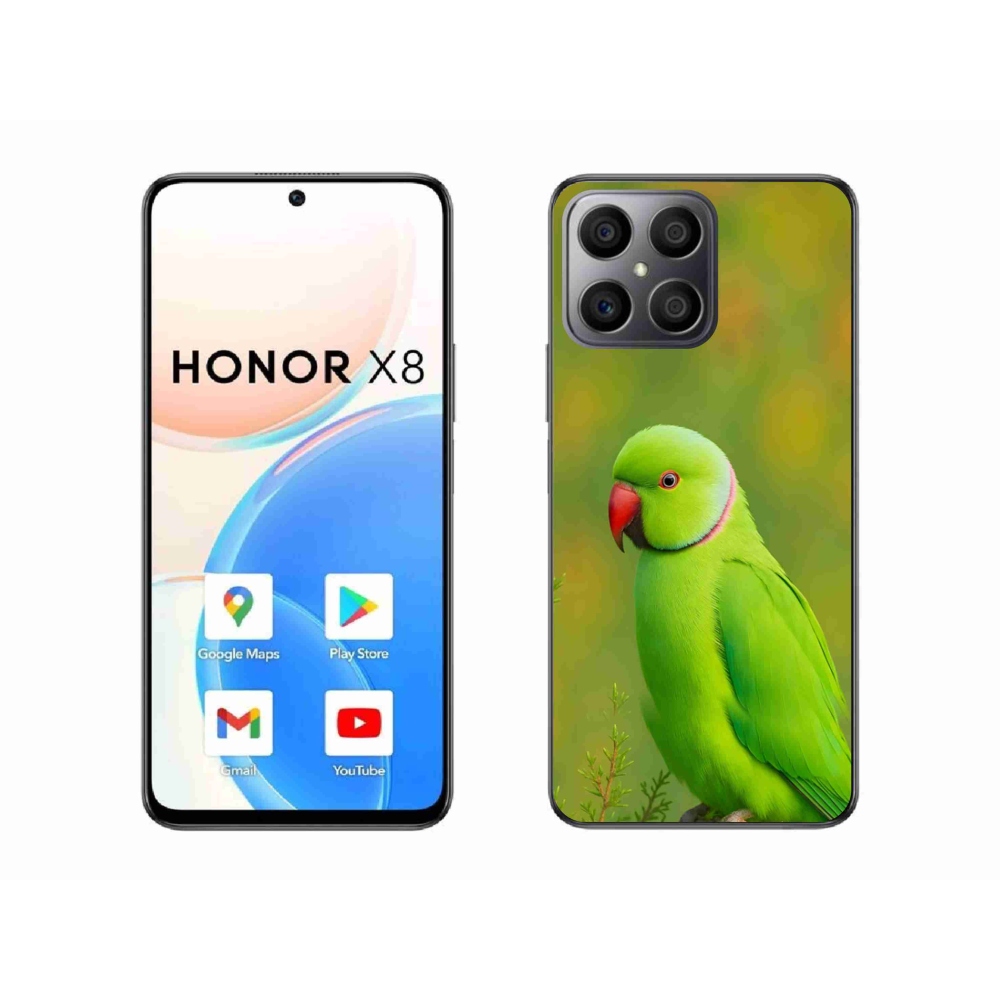 Gelový kryt mmCase na Honor X8 - papoušek alexandr 2