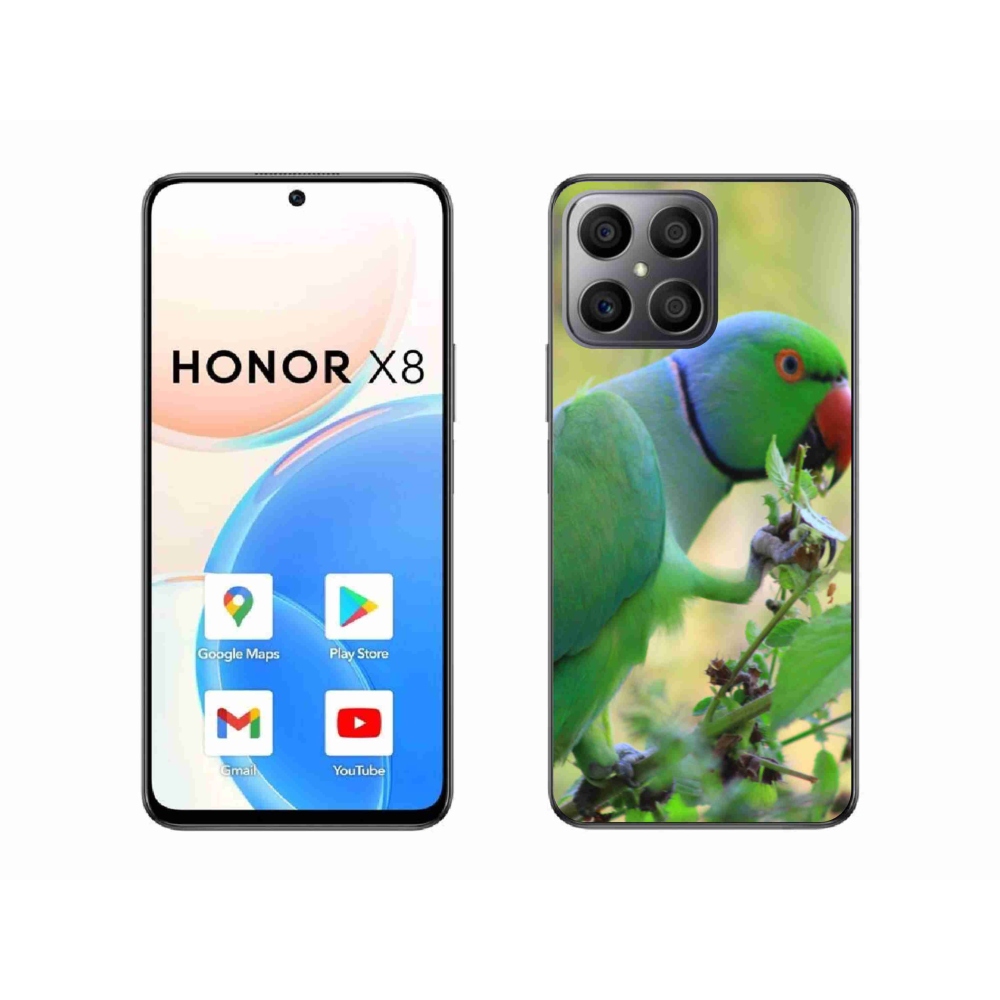Gelový kryt mmCase na Honor X8 - papoušek alexandr