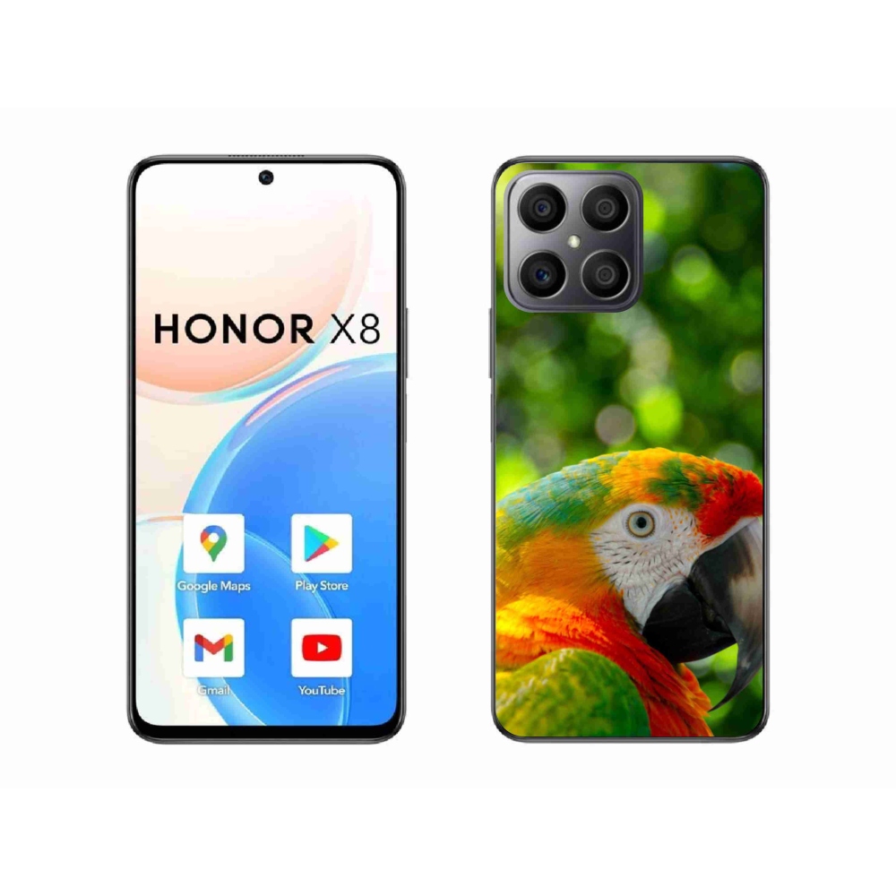 Gelový kryt mmCase na Honor X8 - papoušek ara 3
