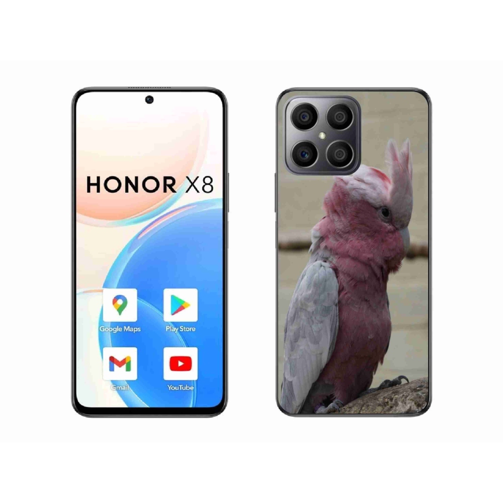Gelový kryt mmCase na Honor X8 - papoušek kakadu růžový