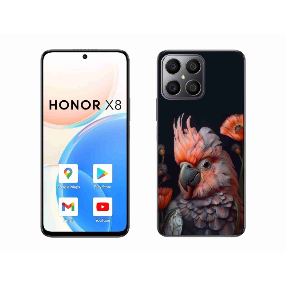 Gelový kryt mmCase na Honor X8 - papoušek kakadu v barvách