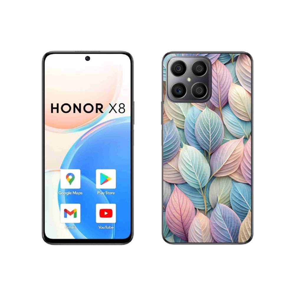 Gelový kryt mmCase na Honor X8 - pastelové listy