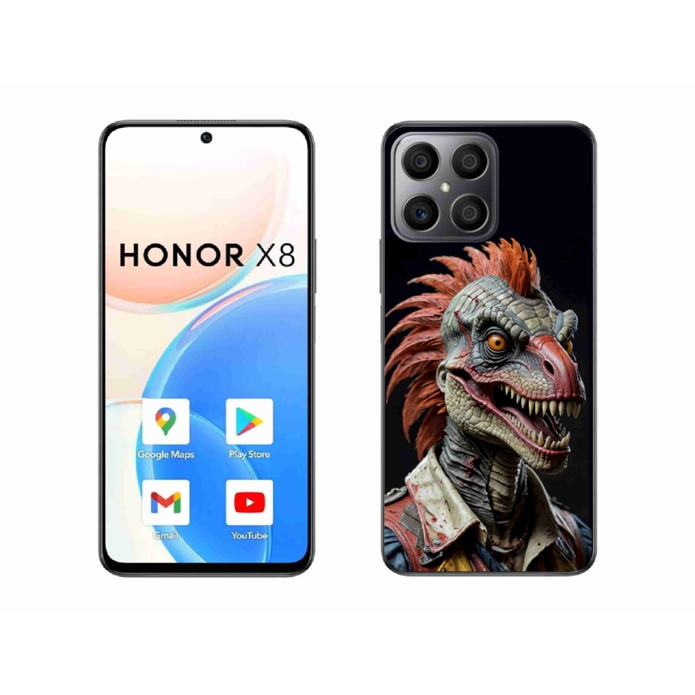 Gelový kryt mmCase na Honor X8 - punk dinosaurus
