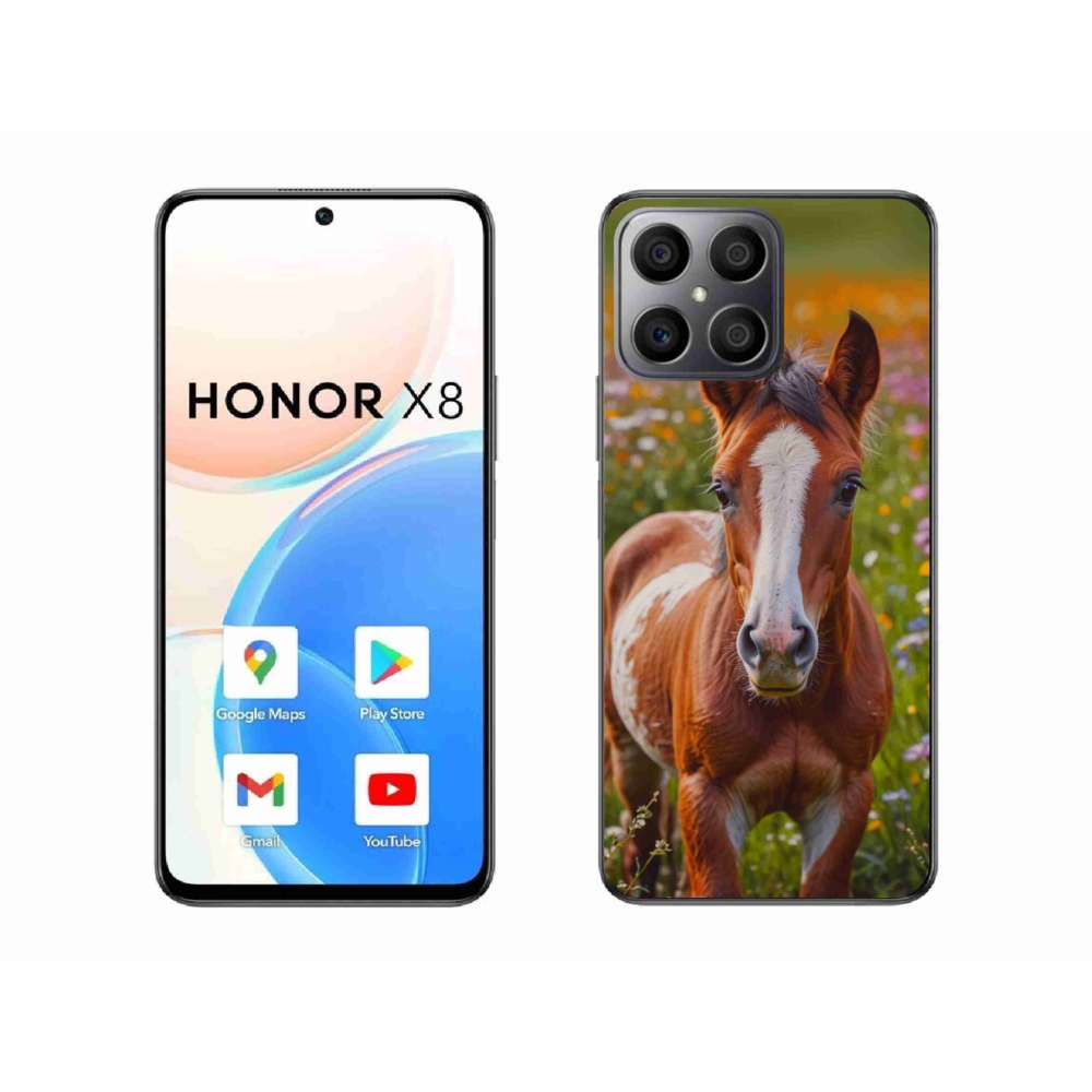 Gelový kryt mmCase na Honor X8 - roztomilé hříbě