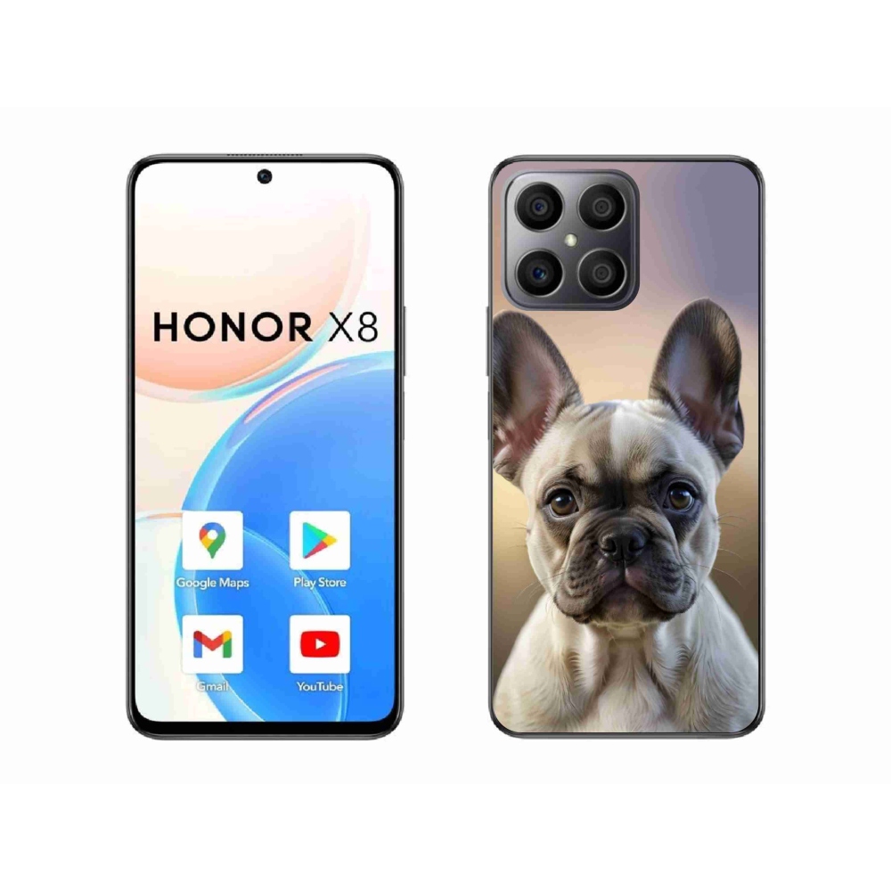 Gelový kryt mmCase na Honor X8 - roztomilý francouzský buldoček