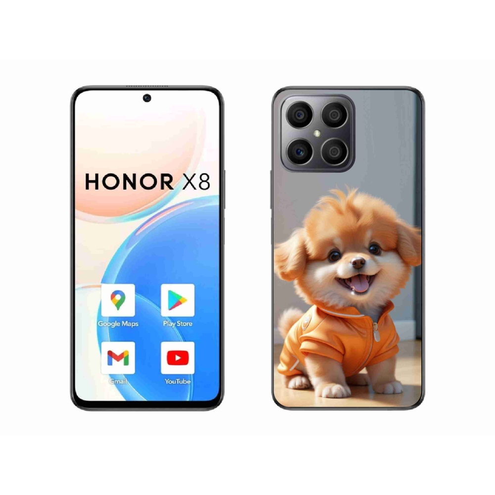 Gelový kryt mmCase na Honor X8 - roztomilý pomeranian v mikině