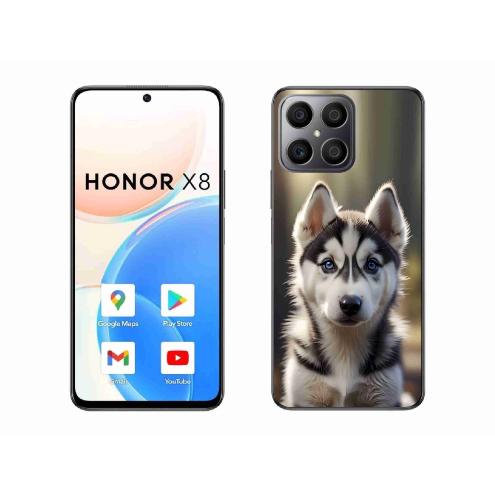 Gelový kryt mmCase na Honor X8 - roztomilý sibiřský husky