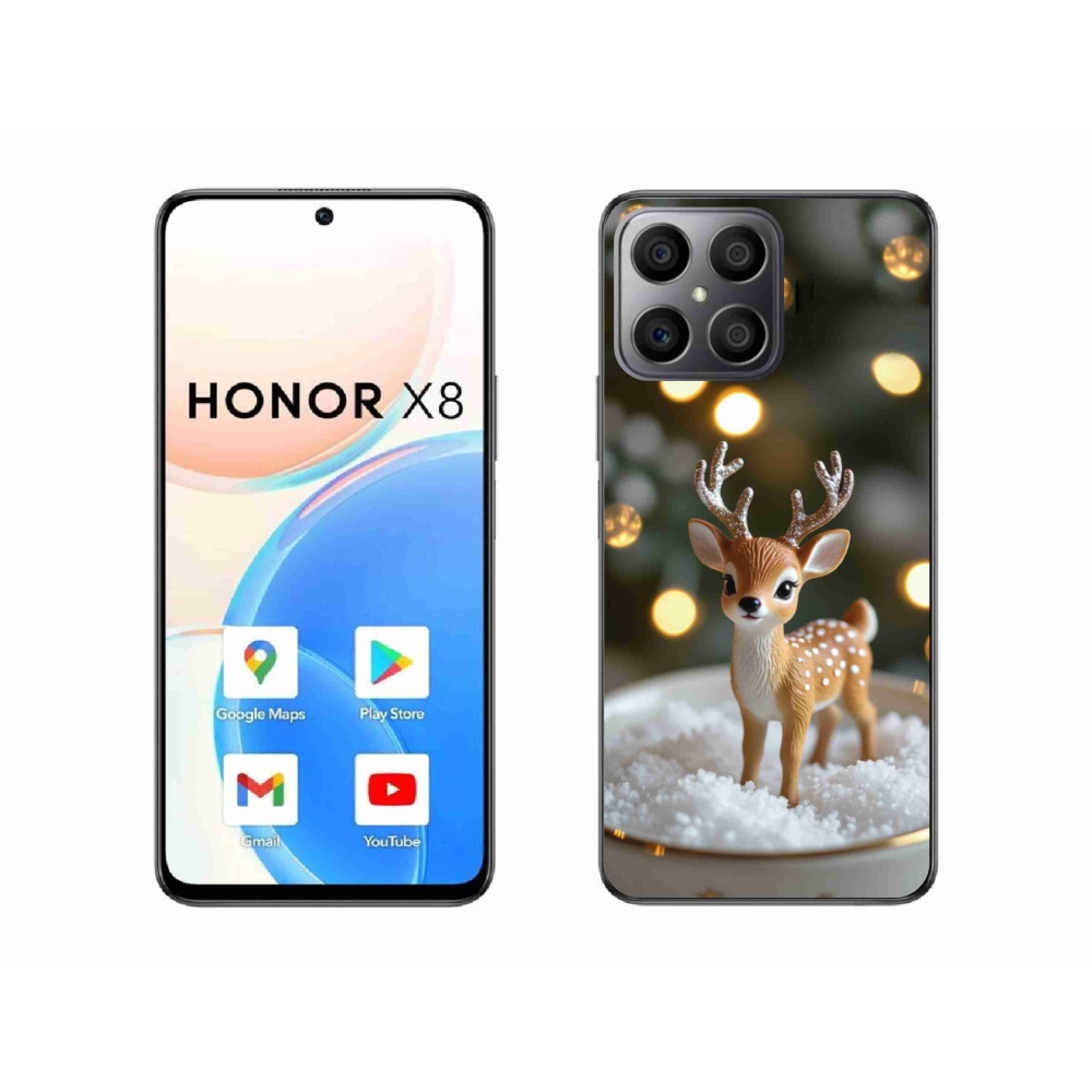 Gelový kryt mmCase na Honor X8 - roztomilý vánoční jelen