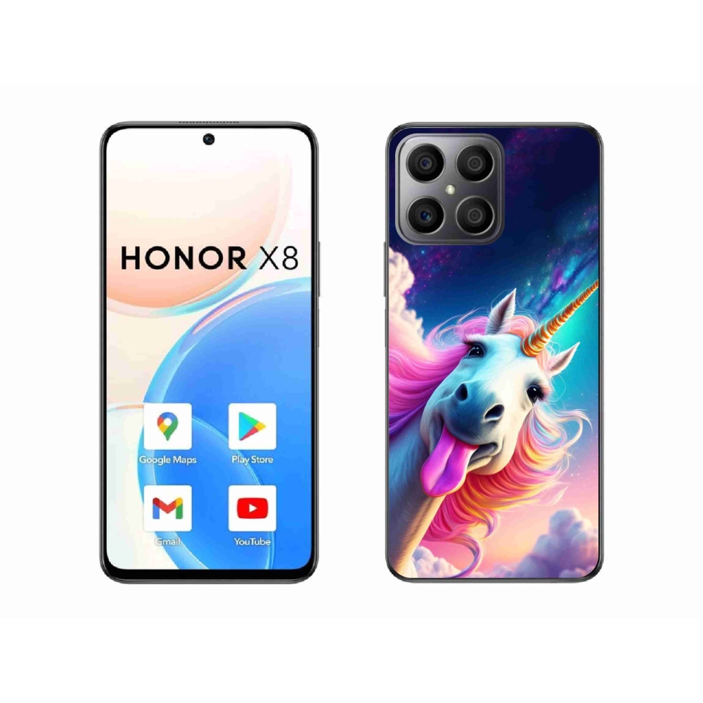 Gelový kryt mmCase na Honor X8 - šílený jednorožec