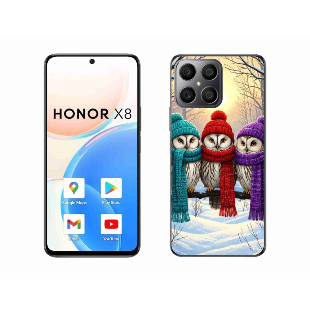 Gelový kryt mmCase na Honor X8 - soví přátelé