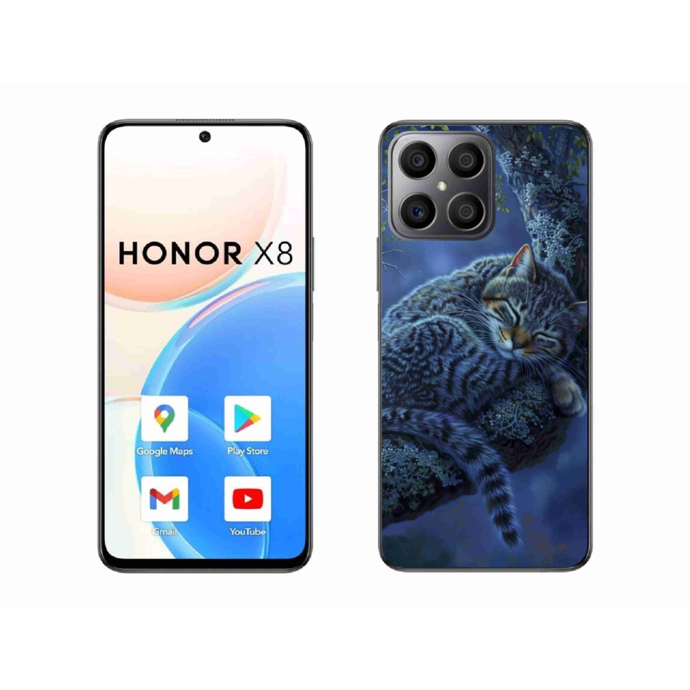 Gelový kryt mmCase na Honor X8 - spící kočka