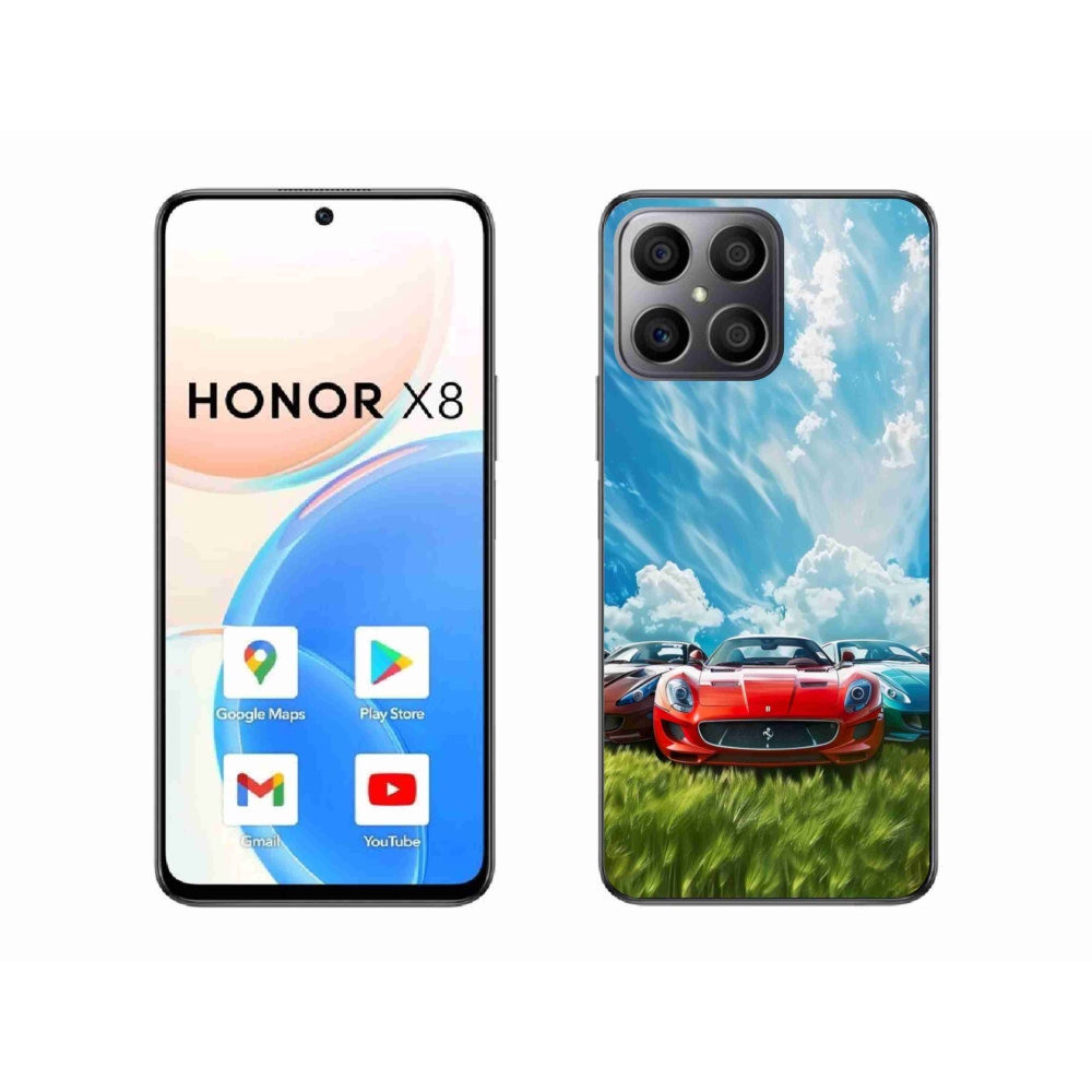 Gelový kryt mmCase na Honor X8 - sportovní vozy