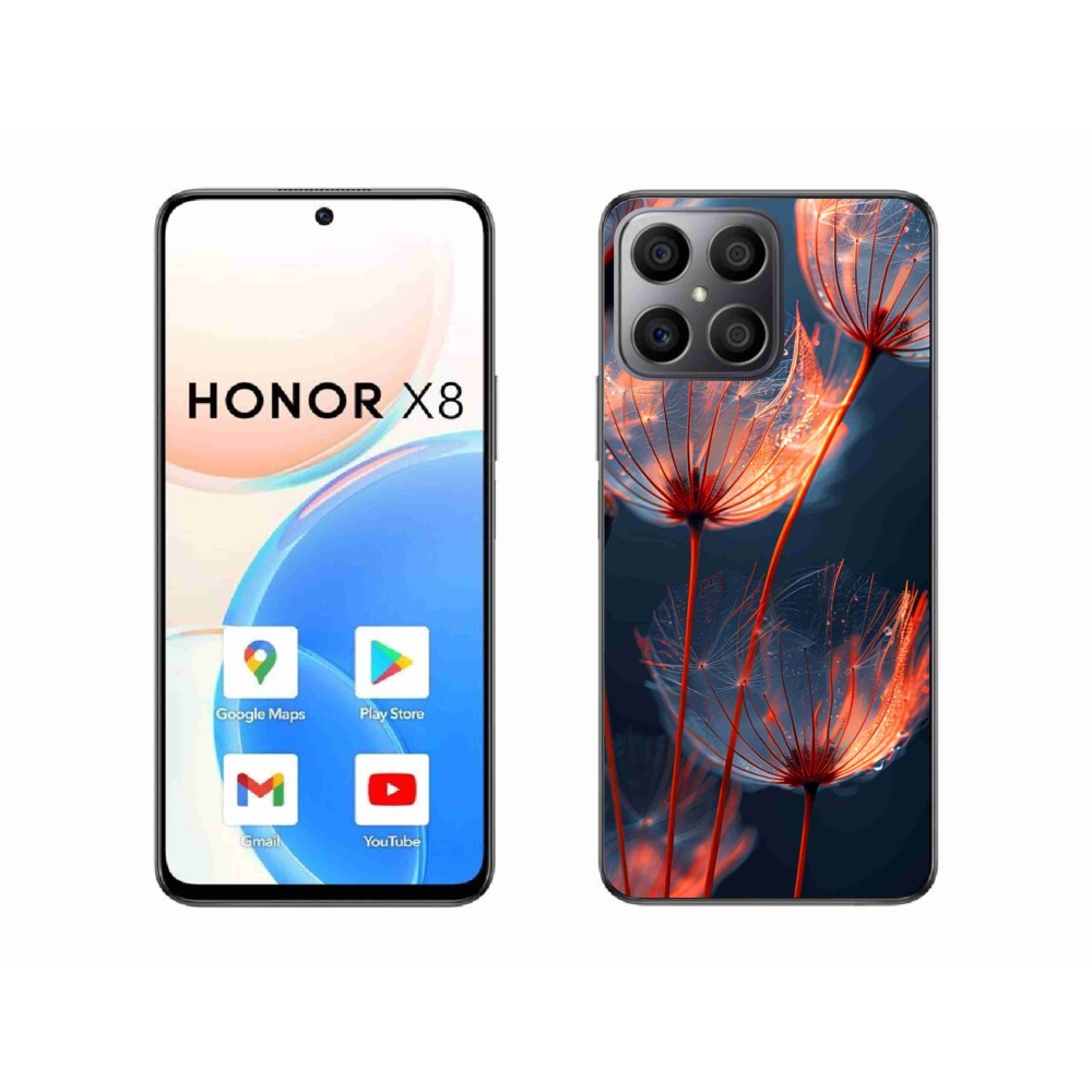 Gelový kryt mmCase na Honor X8 - světélkující chmýří