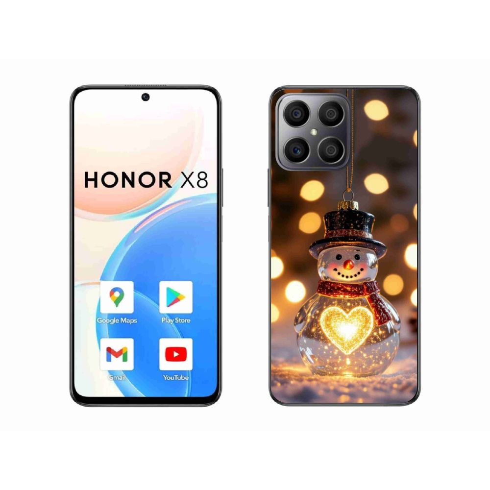 Gelový kryt mmCase na Honor X8 - svítící vánoční sněhulák