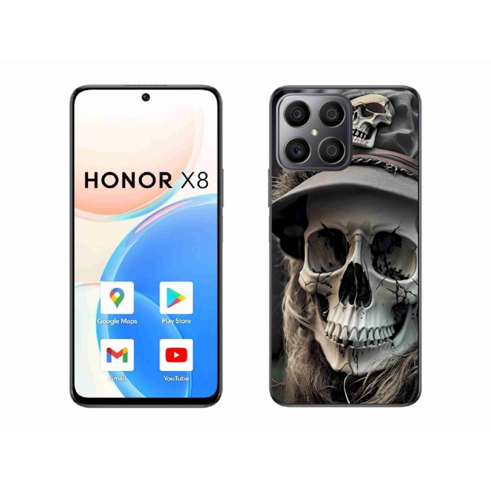 Gelový kryt mmCase na Honor X8 - temná lebka
