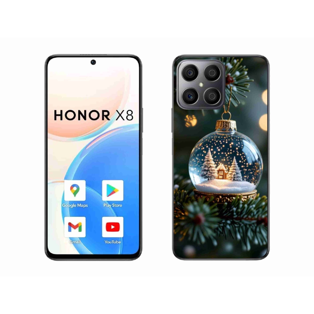 Gelový kryt mmCase na Honor X8 - vánoční koule 2