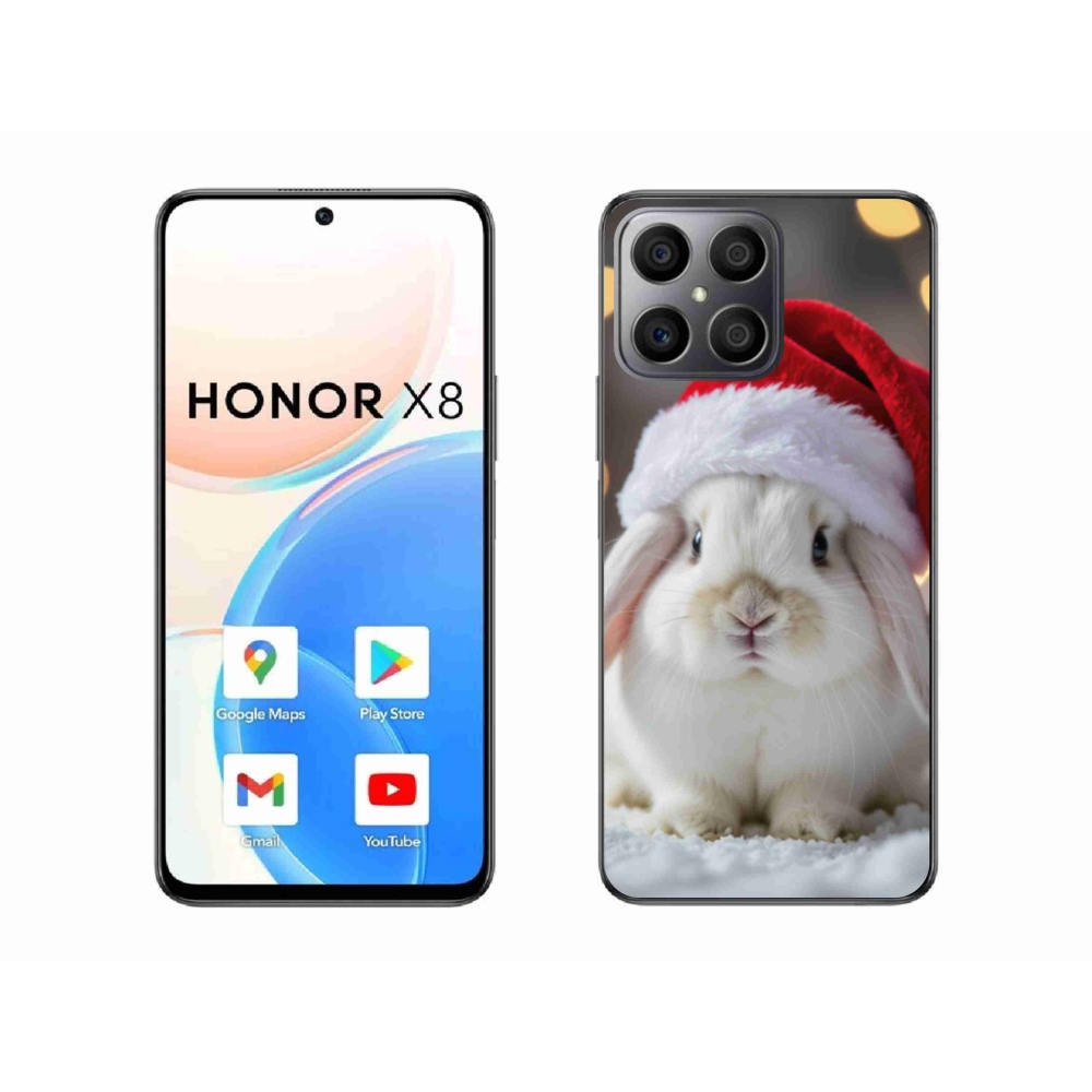 Gelový kryt mmCase na Honor X8 - vánoční králík