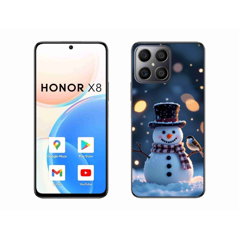 Gelový kryt mmCase na Honor X8 - vánoční sněhulák