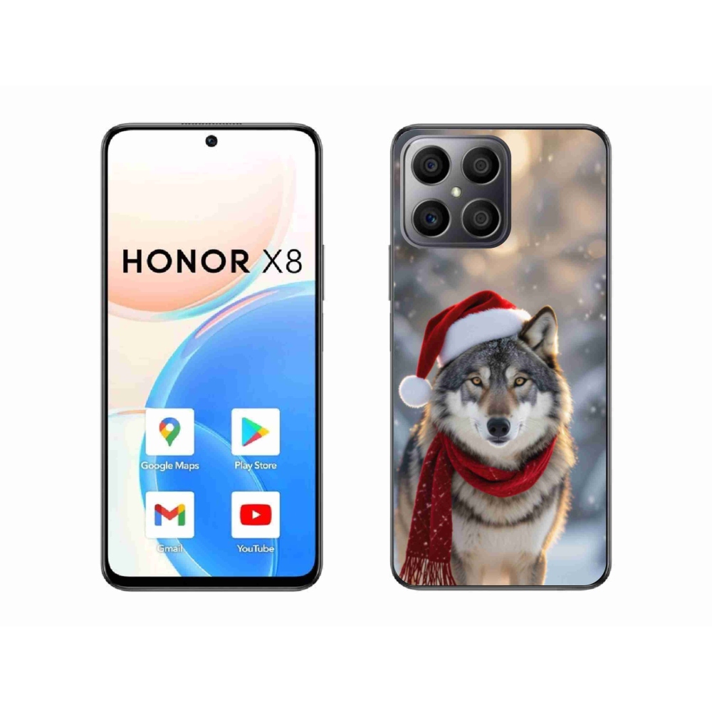 Gelový kryt mmCase na Honor X8 - vánoční vlk