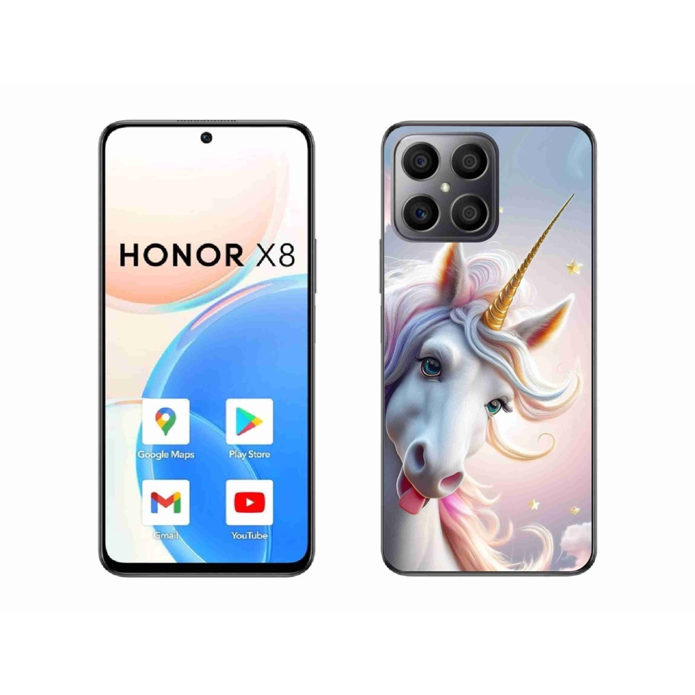 Gelový kryt mmCase na Honor X8 - veselý jednorožec