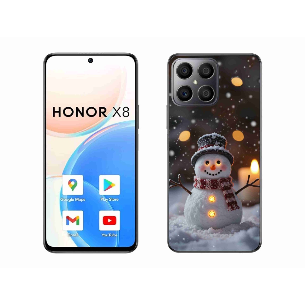 Gelový kryt mmCase na Honor X8 - veselý sněhulák