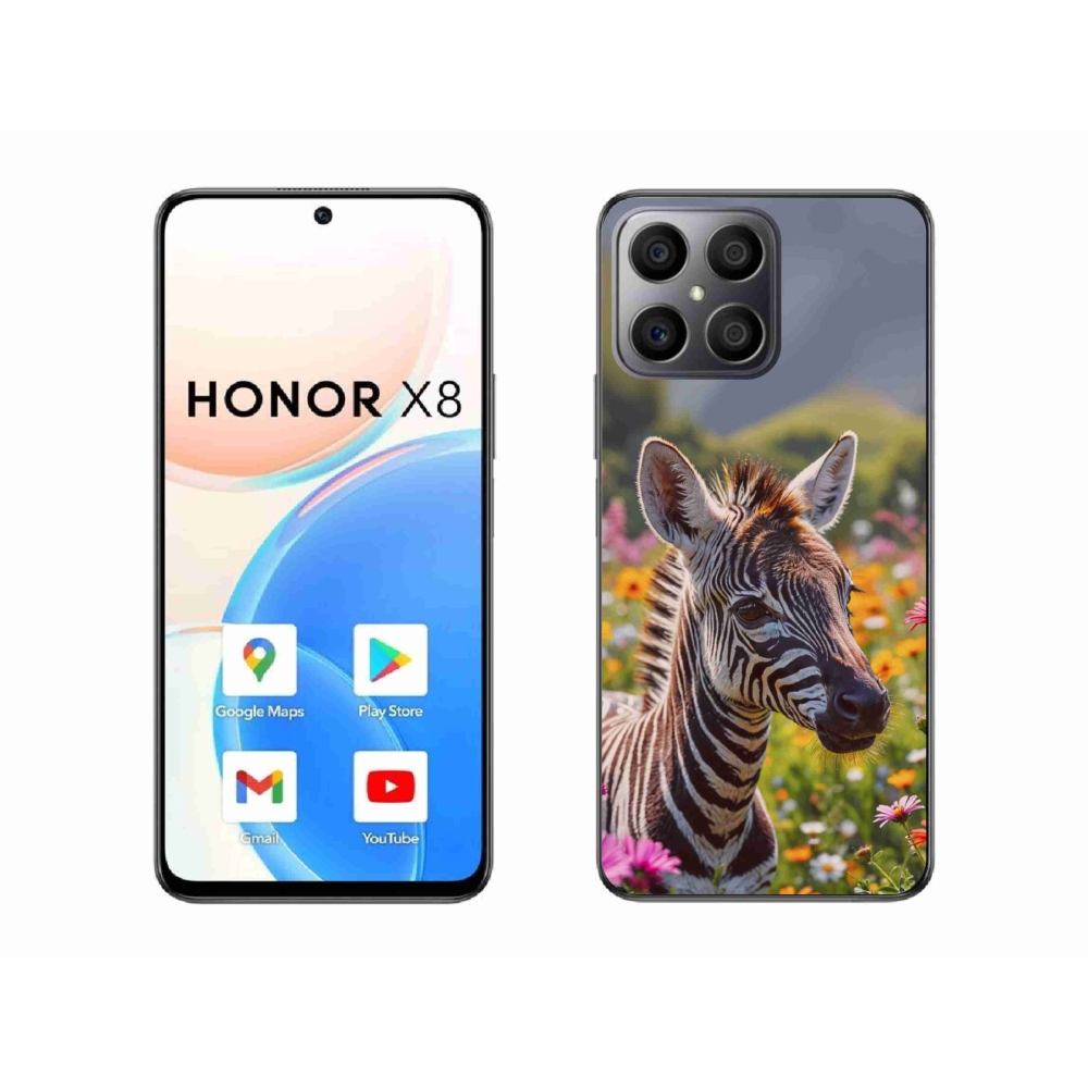 Gelový kryt mmCase na Honor X8 - zebra na louce