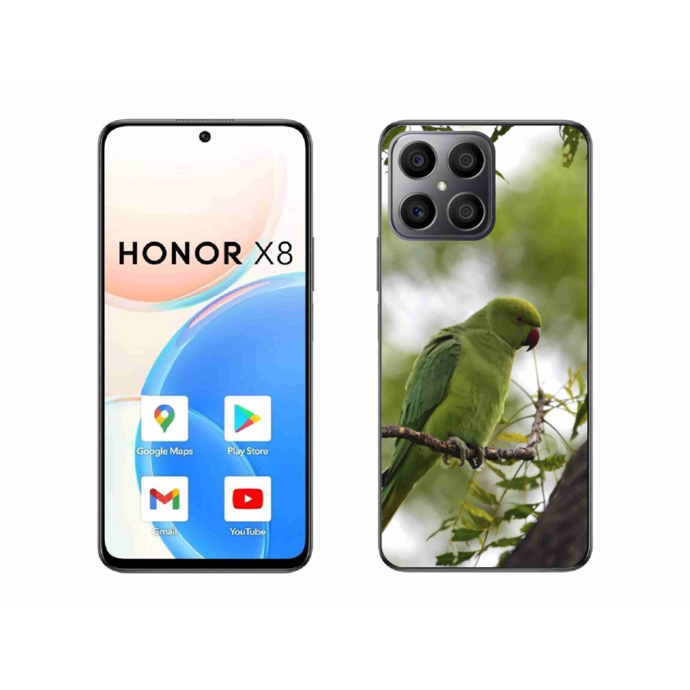 Gelový kryt mmCase na Honor X8 - zelený papoušek