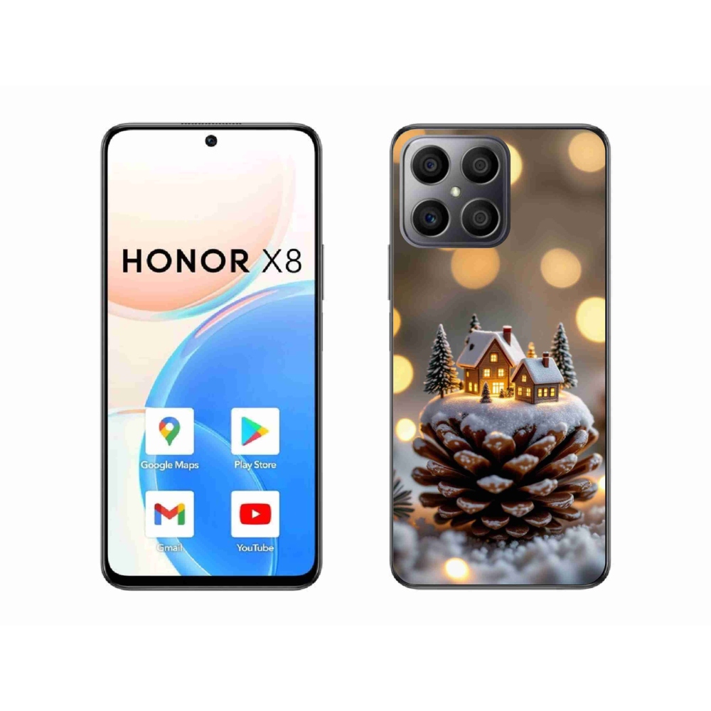 Gelový kryt mmCase na Honor X8 - zimní vesnička
