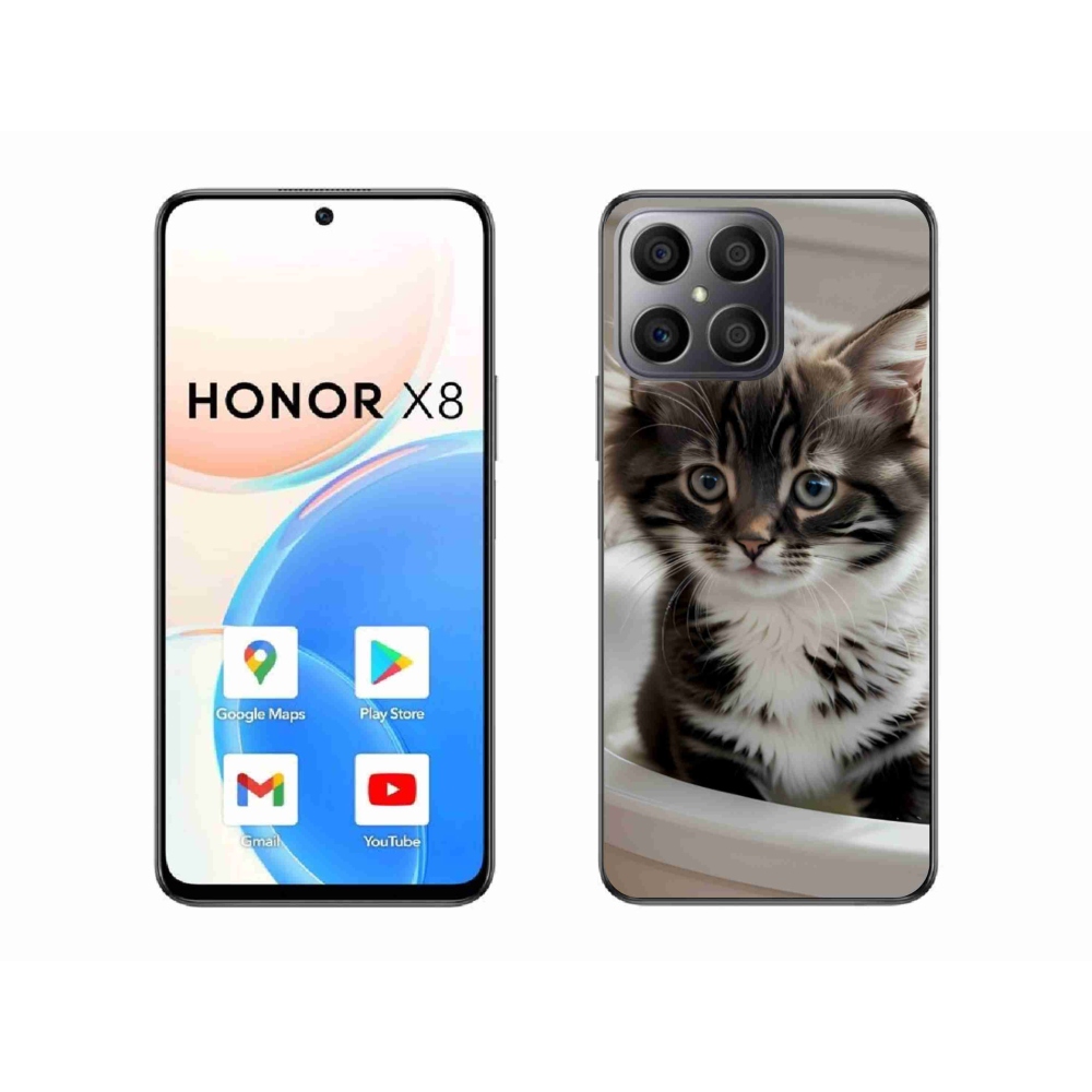 Gelový kryt mmCase na Honor X8 - zvědavé kotě