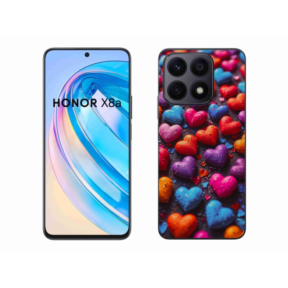Gelový kryt mmCase na Honor X8a - barevná srdce