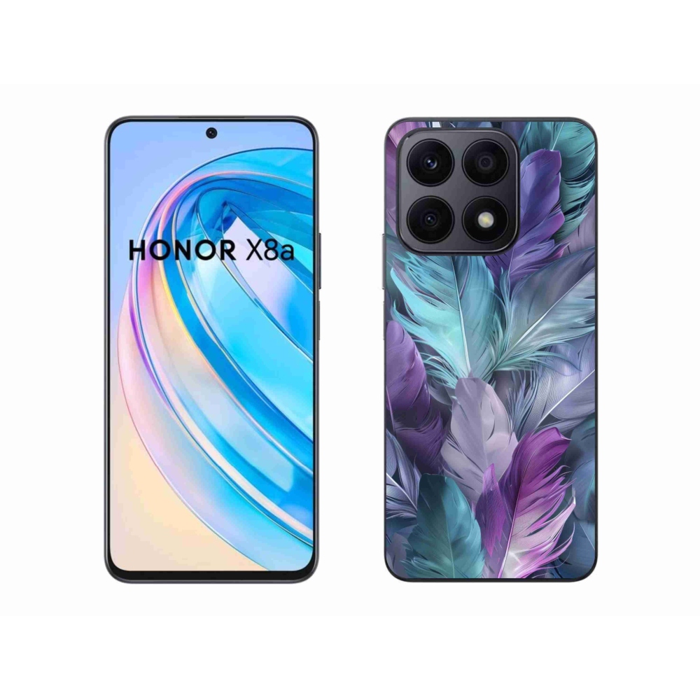 Gelový kryt mmCase na Honor X8a - barevné peří 2