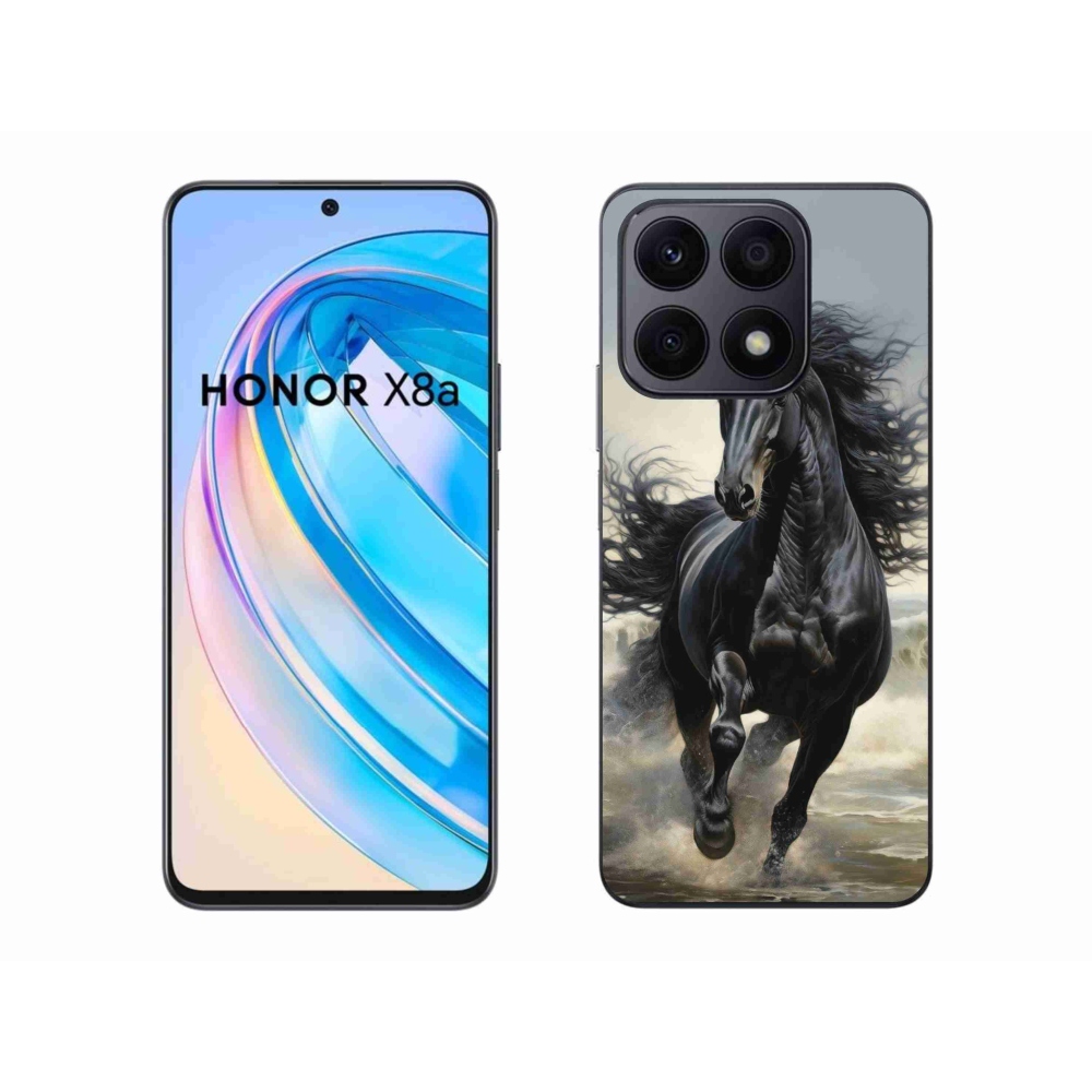 Gelový kryt mmCase na Honor X8a - běžící černý kůň