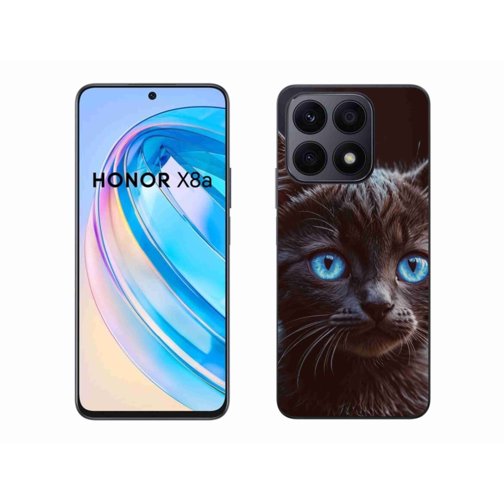 Gelový kryt mmCase na Honor X8a - černé kotě 2