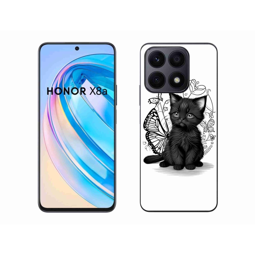 Gelový kryt mmCase na Honor X8a - černé kotě