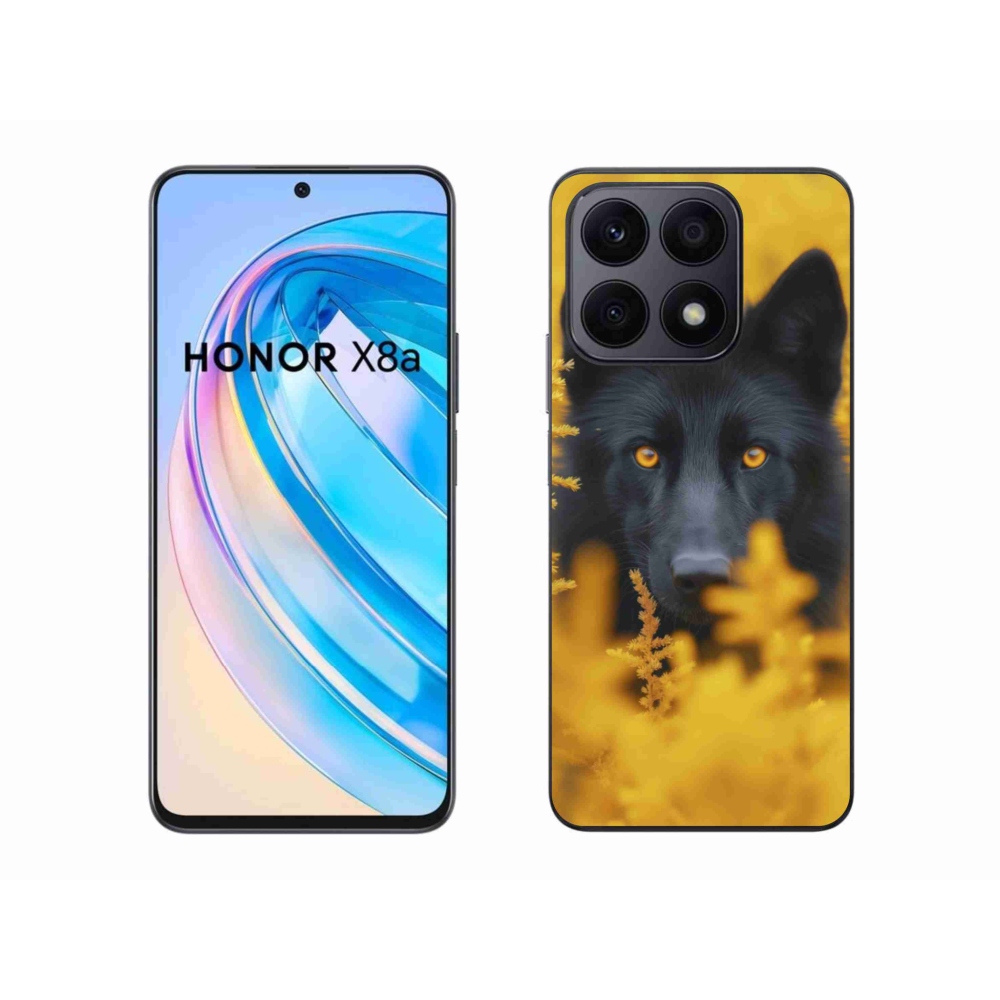 Gelový kryt mmCase na Honor X8a - černý vlk 2