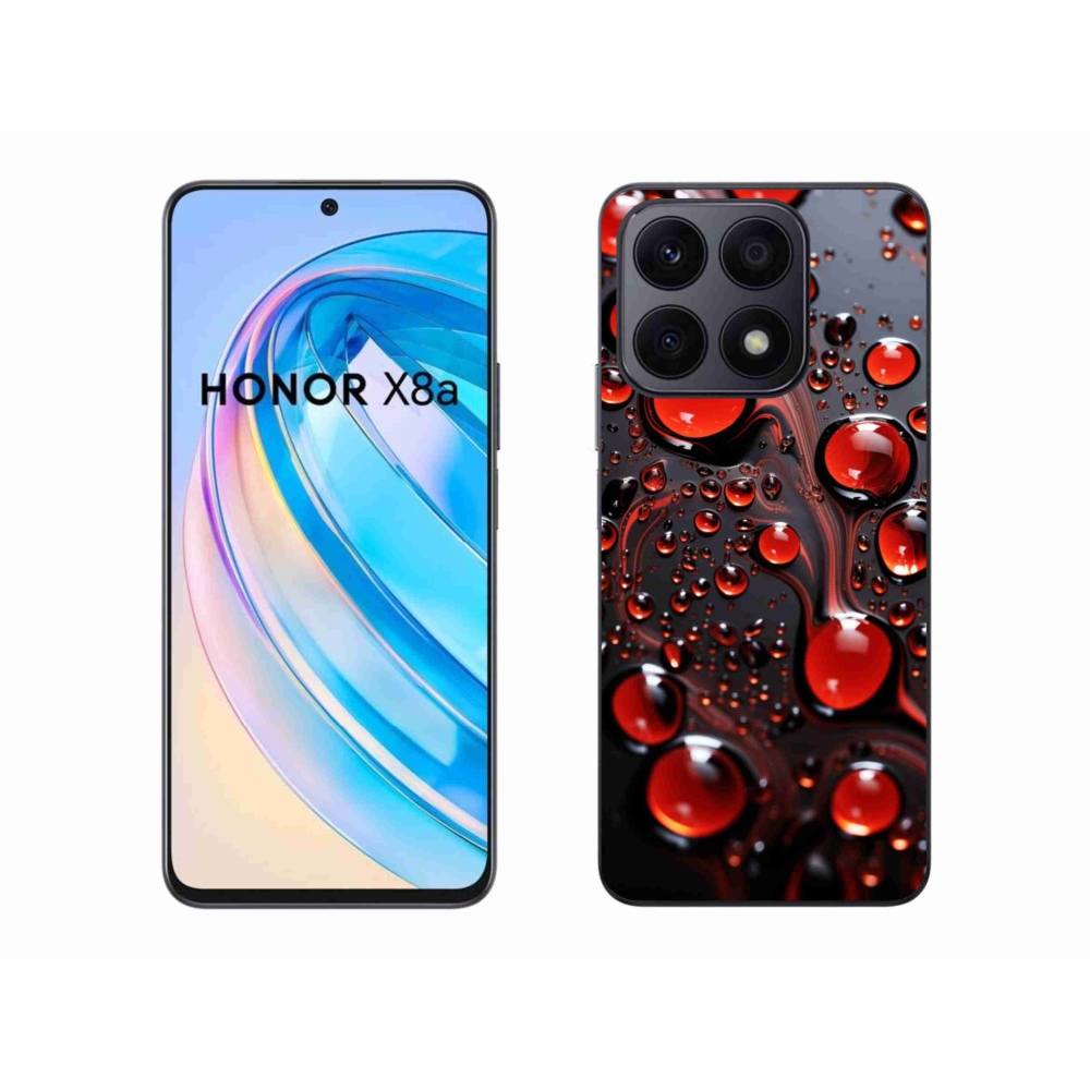 Gelový kryt mmCase na Honor X8a - červené kapky 2